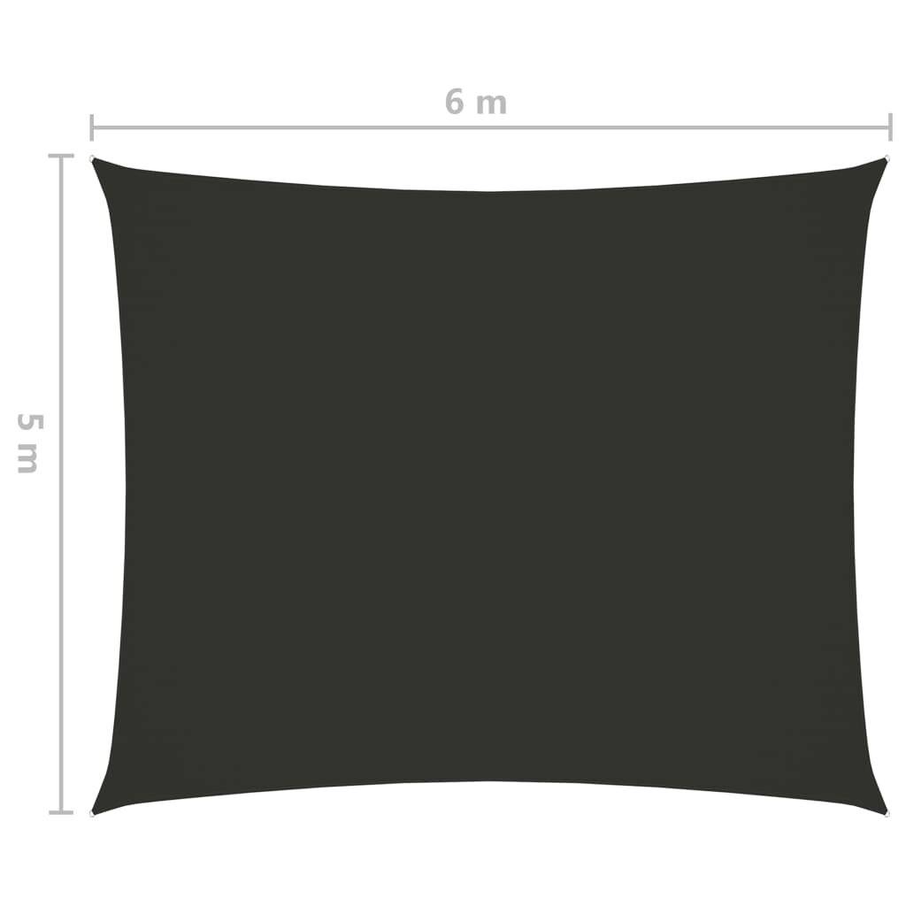vidaXL Sonnensegel Oxford-Gewebe Rechteckig 5x6 m Anthrazit-5