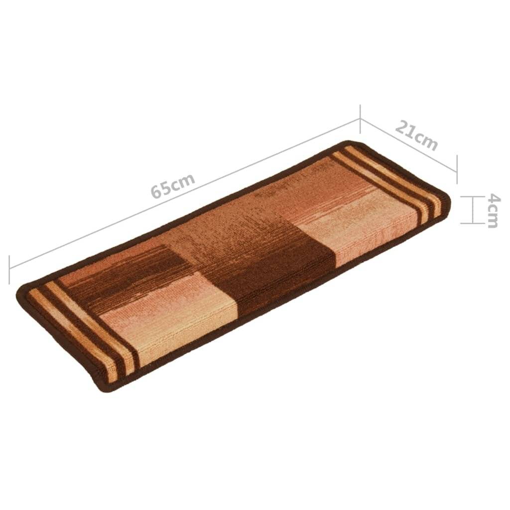 Treppenmatten Selbstklebend 15 Stk. 65x25 cm Braun-5