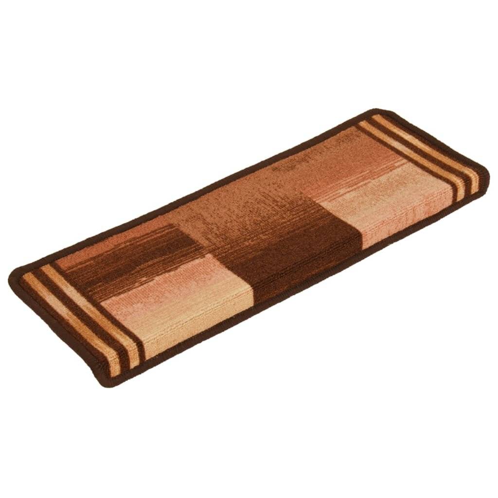 Treppenmatten Selbstklebend 15 Stk. 65x25 cm Braun-1