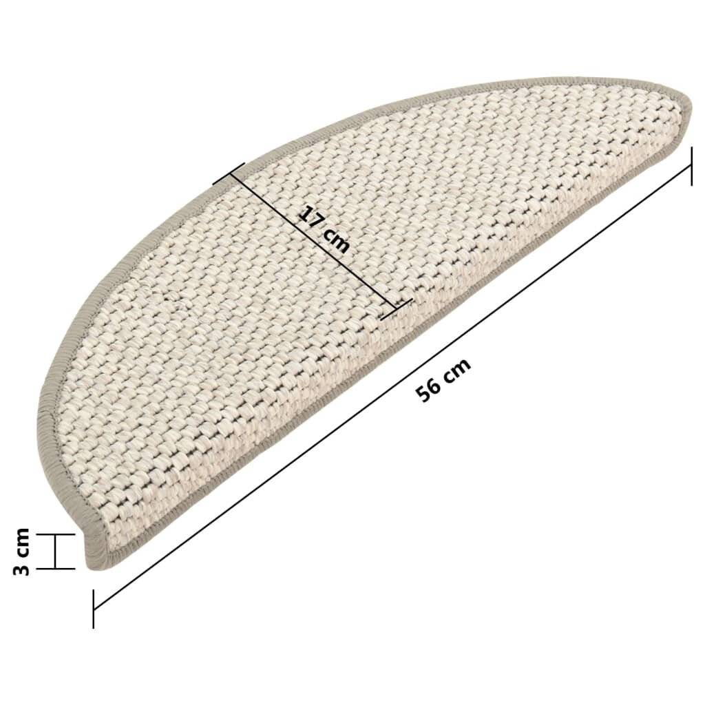 Treppenmatten Selbstklebend Sisal-Optik 15 Stk. 56x20 cm Beige-6
