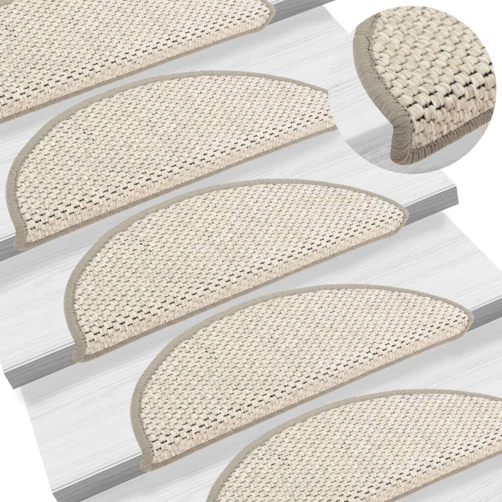 Treppenmatten Selbstklebend Sisal-Optik 15 Stk. 56x20 cm Beige-0
