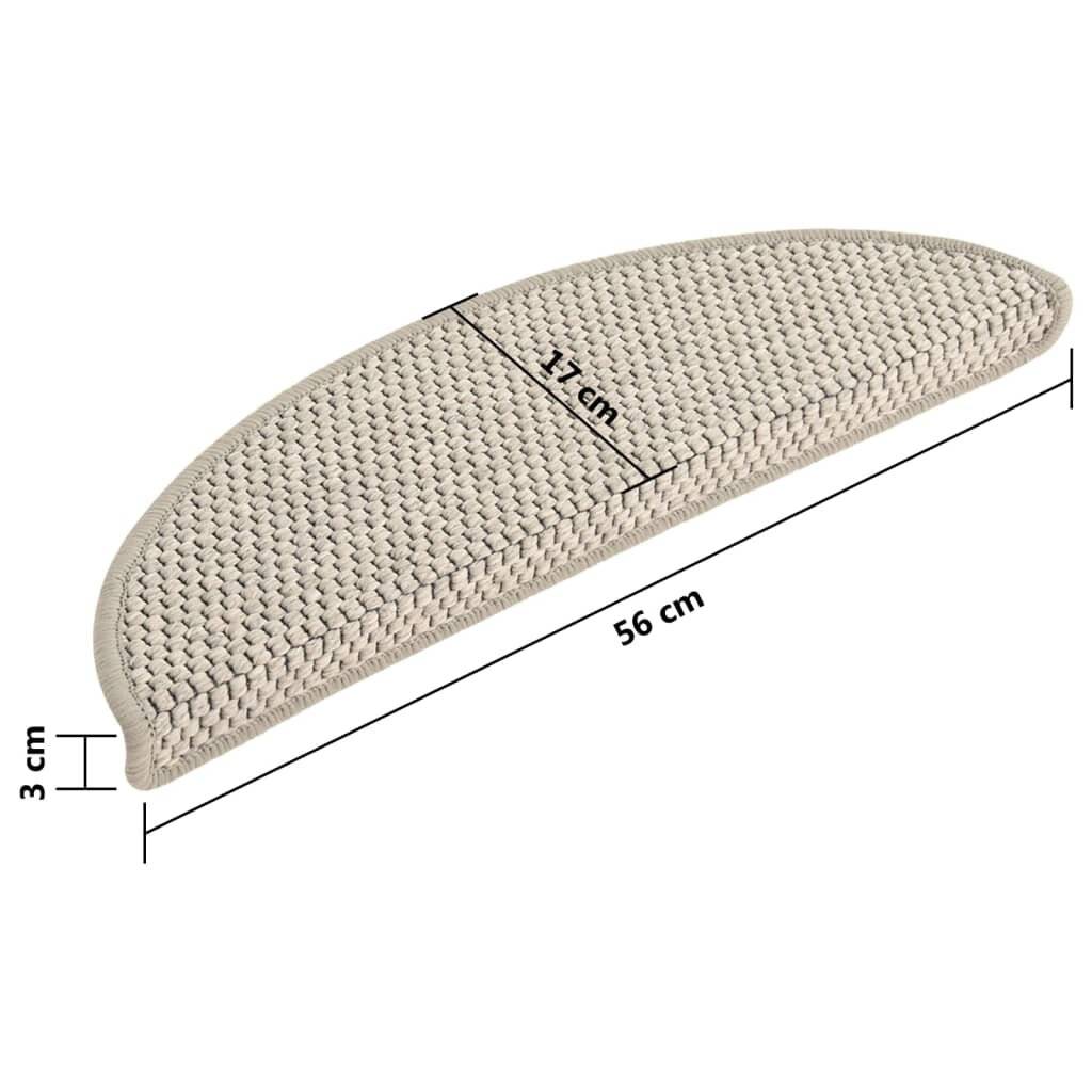 Treppenmatten Selbstklebend Sisal-Optik 15 Stk. 56x20cm Silbern-6