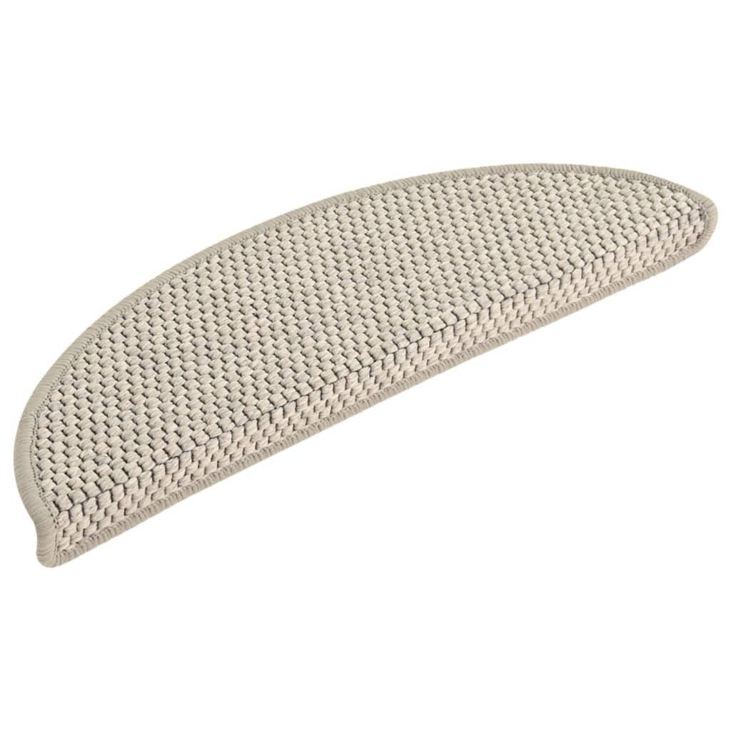 Treppenmatten Selbstklebend Sisal-Optik 15 Stk. 56x20cm Silbern-1