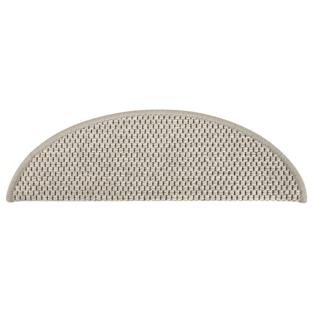 Treppenmatten Selbstklebend Sisal-Optik 15 Stk. 56x20cm Silbern-3