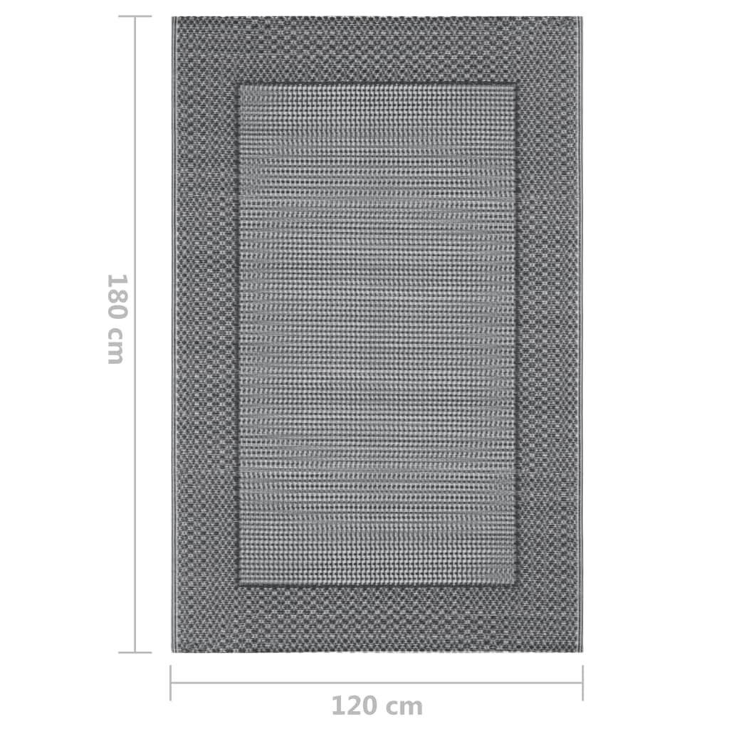 vidaXL Outdoor-Teppich ARAKIL Grau 120x180 cm PP-6
