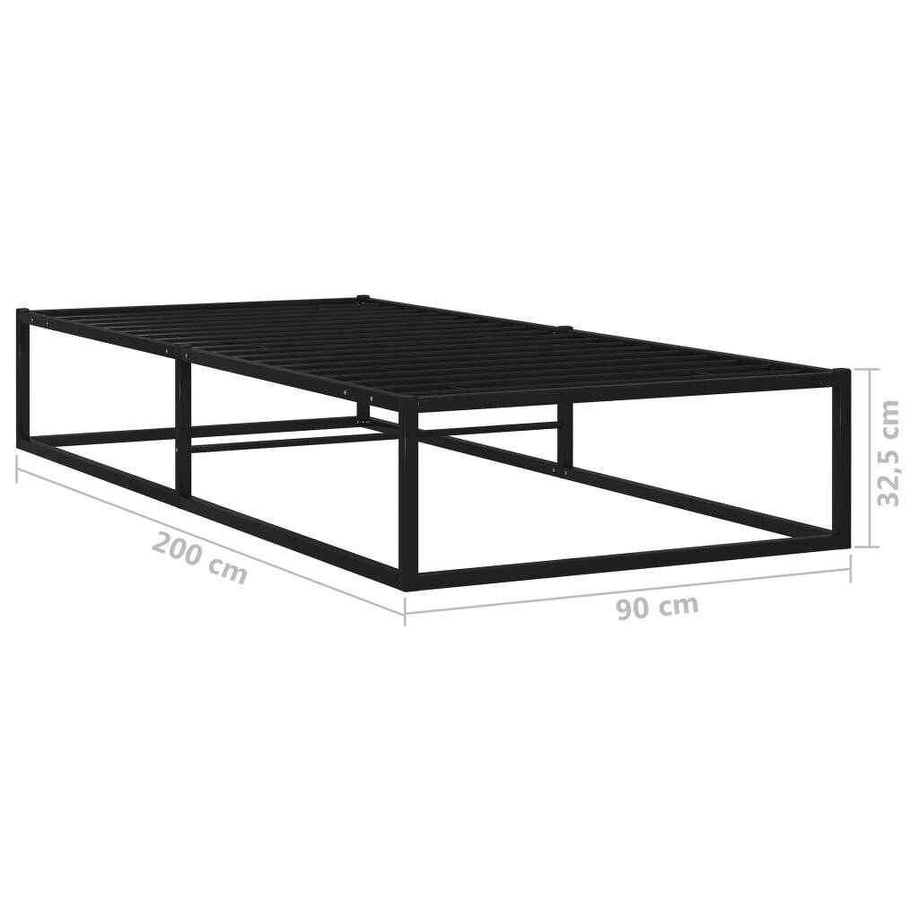 vidaXL Bettgestell Schwarz Metall 90x200 cm-5
