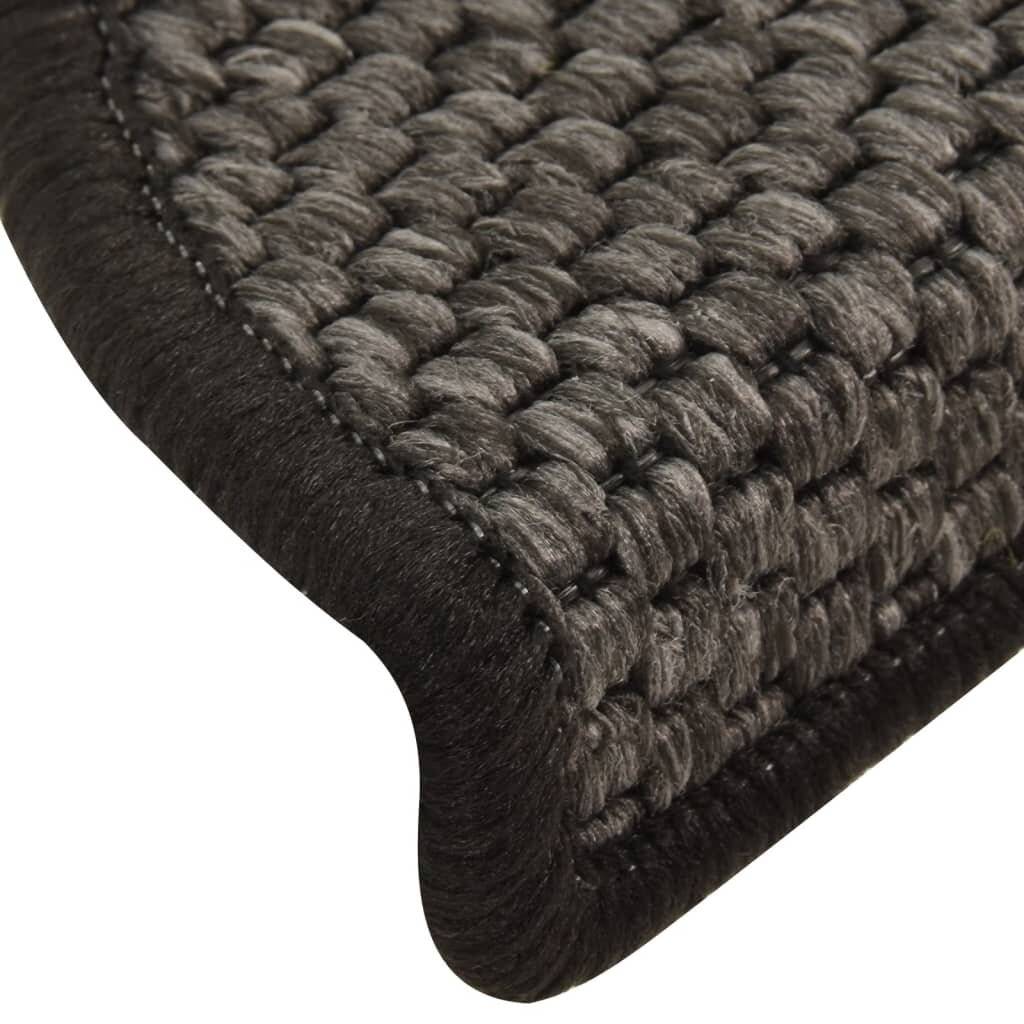 Treppenmatten Selbstklebend Sisal 15 Stk. 56x20 cm Anthrazit-5