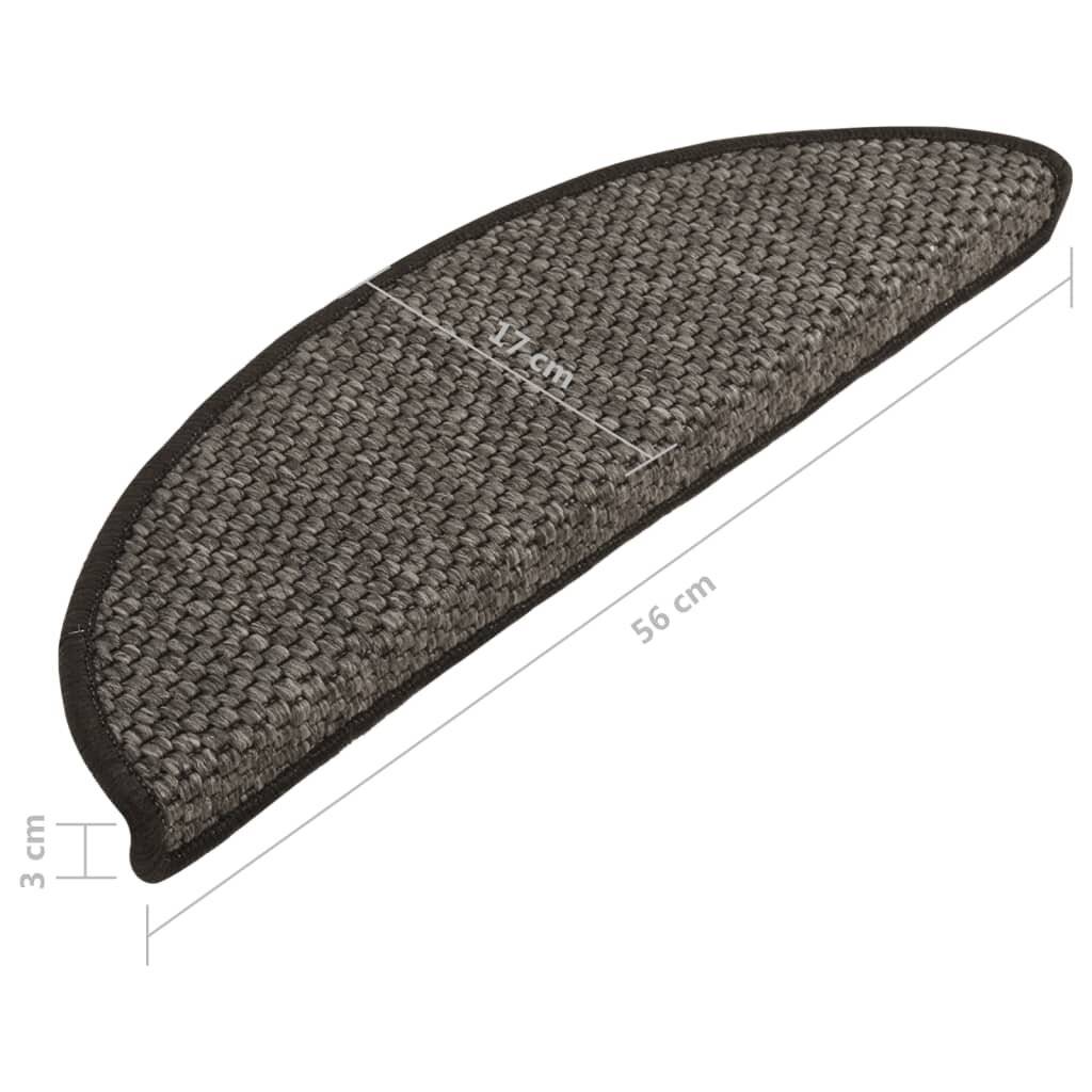 Treppenmatten Selbstklebend Sisal 15 Stk. 56x20 cm Anthrazit-6