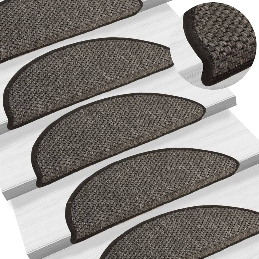 Treppenmatten Selbstklebend Sisal 15 Stk. 56x20 cm Anthrazit-0