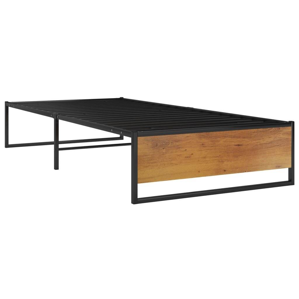 Bettgestell Schwarz Metall 100x200 cm-1