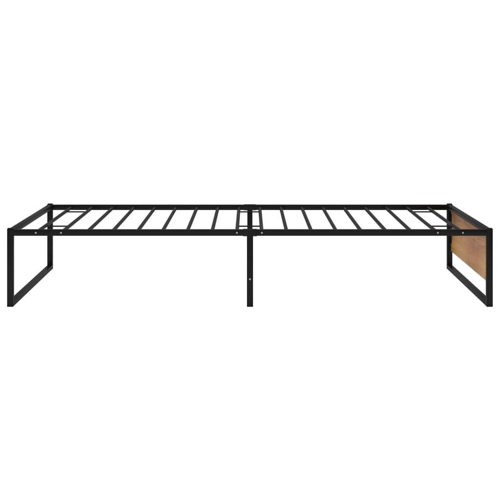 Bettgestell Schwarz Metall 100x200 cm-3