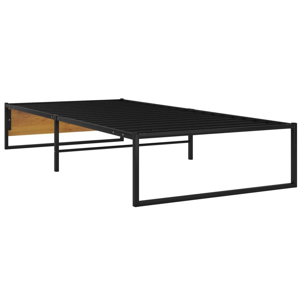 Bettgestell Schwarz Metall 100x200 cm-4