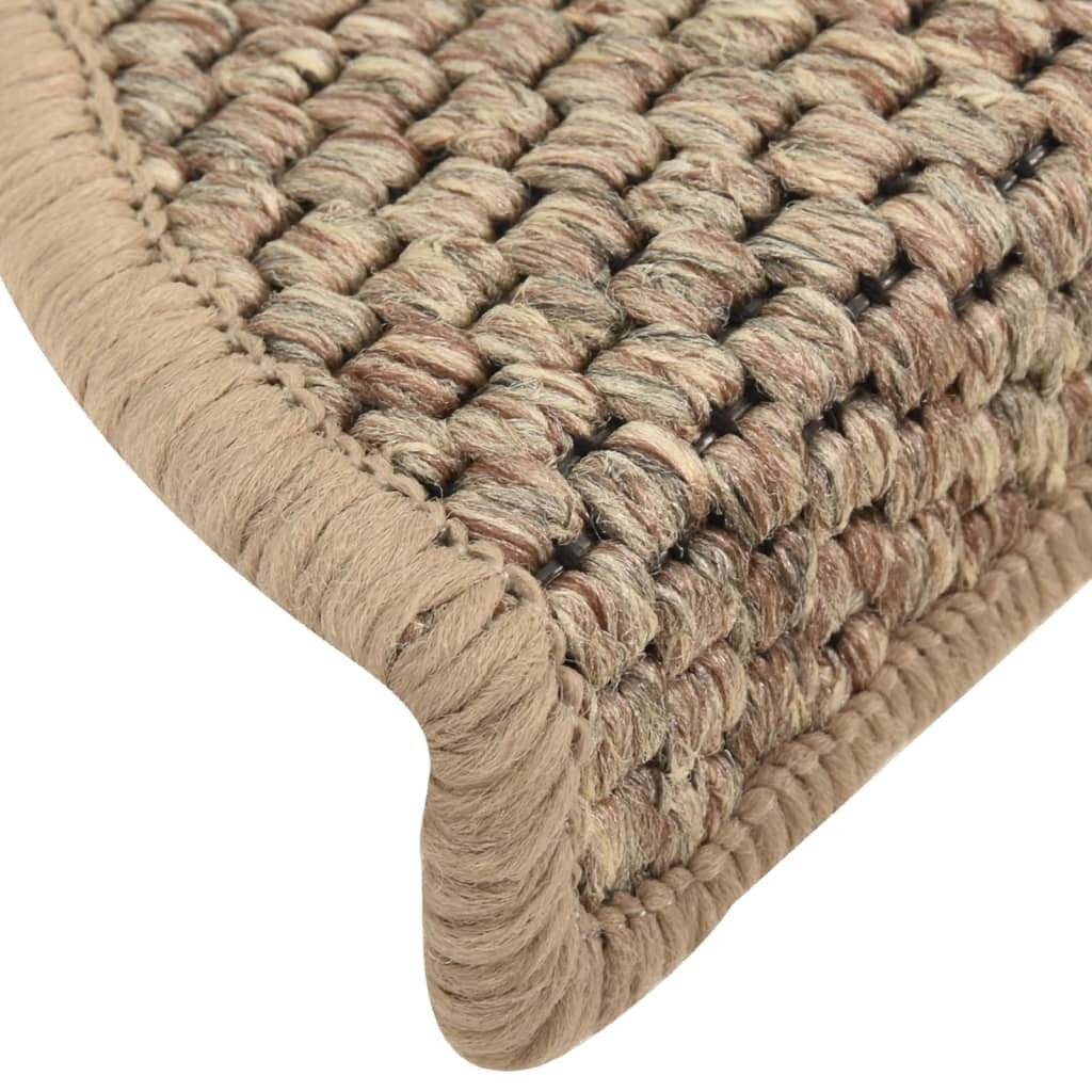 Treppenmatten Selbstklebend Sisal 15 Stk. 56x20 cm Dunkelbeige-5