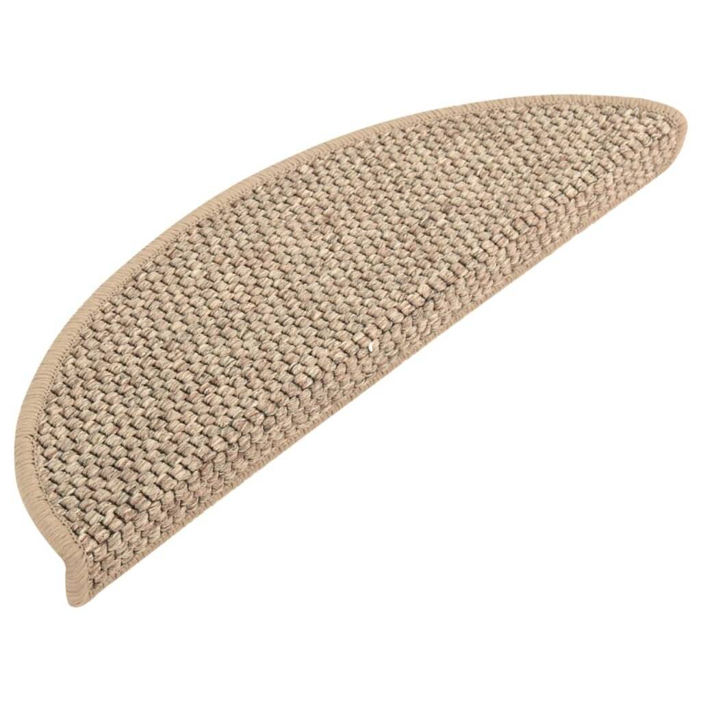 Treppenmatten Selbstklebend Sisal 15 Stk. 56x20 cm Dunkelbeige-1