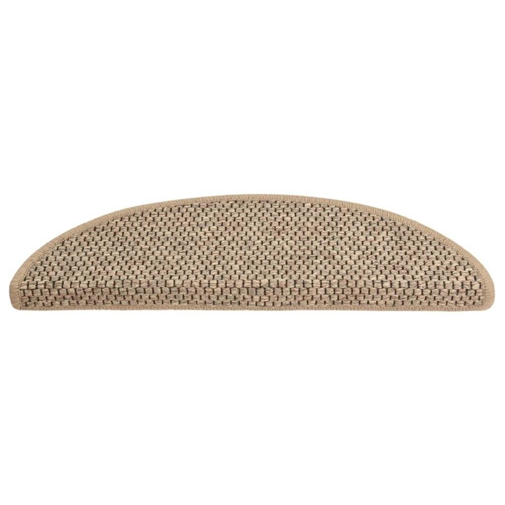 Treppenmatten Selbstklebend Sisal 15 Stk. 56x20 cm Dunkelbeige-2