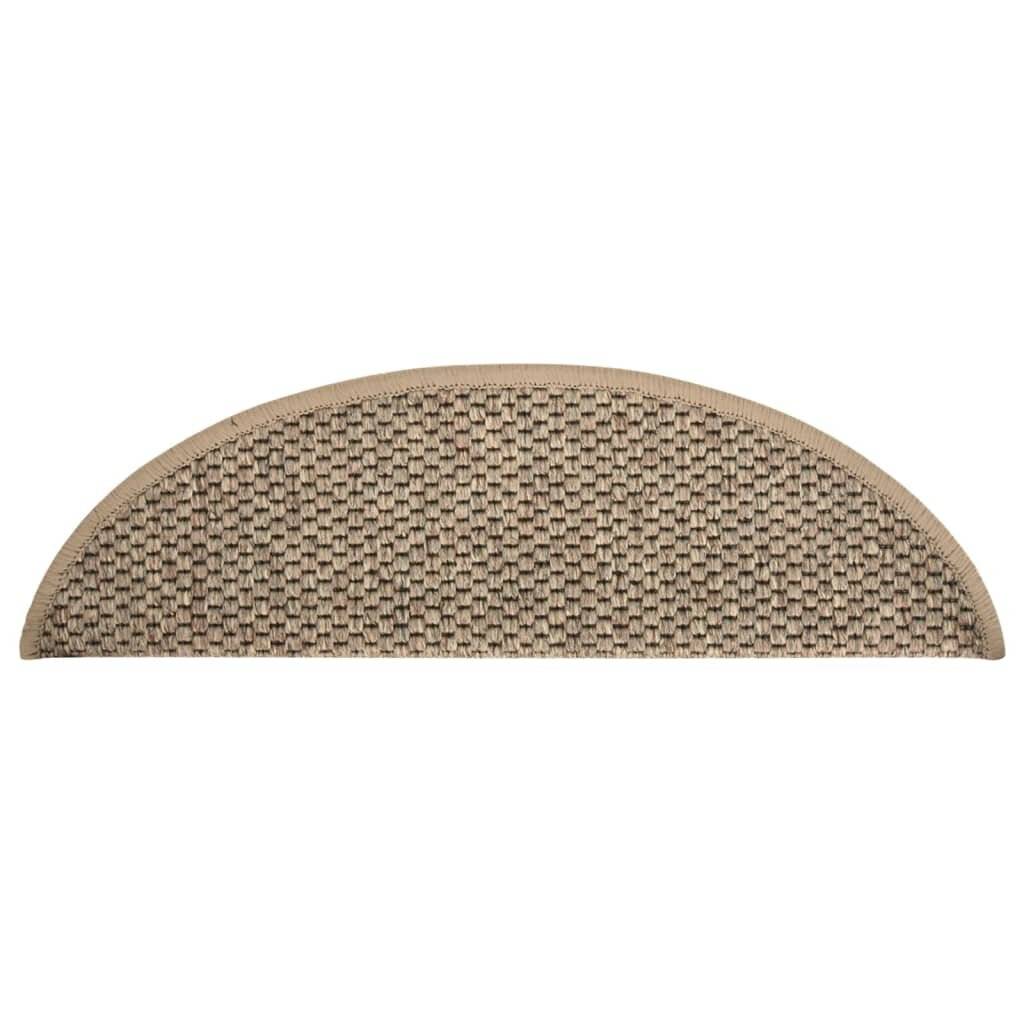 Treppenmatten Selbstklebend Sisal 15 Stk. 56x20 cm Dunkelbeige-3
