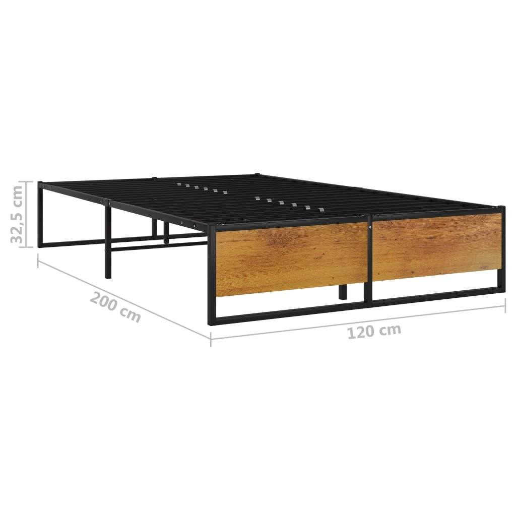 Bettgestell Schwarz Metall 120x200 cm-5