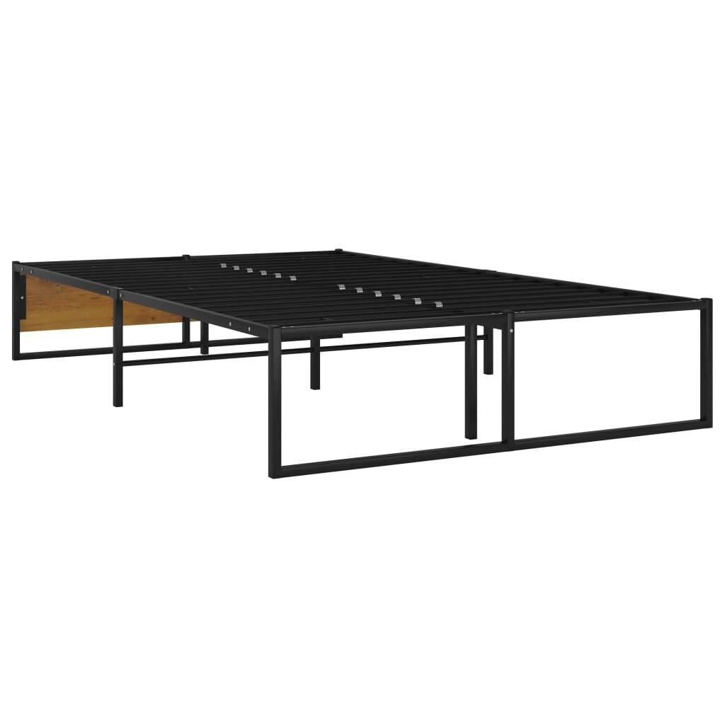 Bettgestell Schwarz Metall 120x200 cm-4