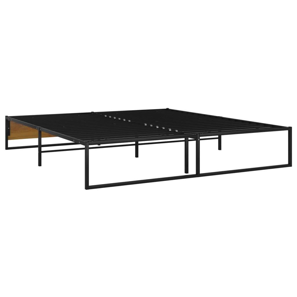 Bettgestell Schwarz Metall 140x200 cm-4