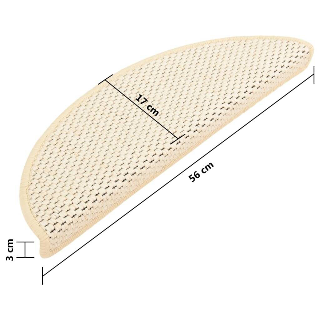 Treppenmatten Selbstklebend Sisal-Optik 15 Stk. 56x20 cm Creme-6