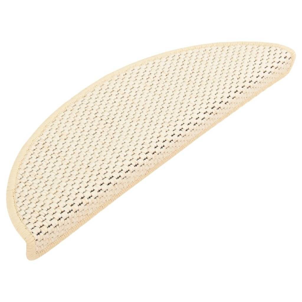 Treppenmatten Selbstklebend Sisal-Optik 15 Stk. 56x20 cm Creme-1