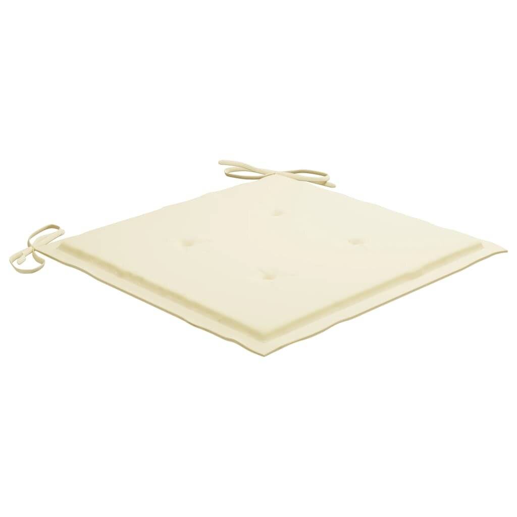 Gartenstuhl-Sitzkissen 4 Stk. Creme 50x50x4 cm Stoff-1