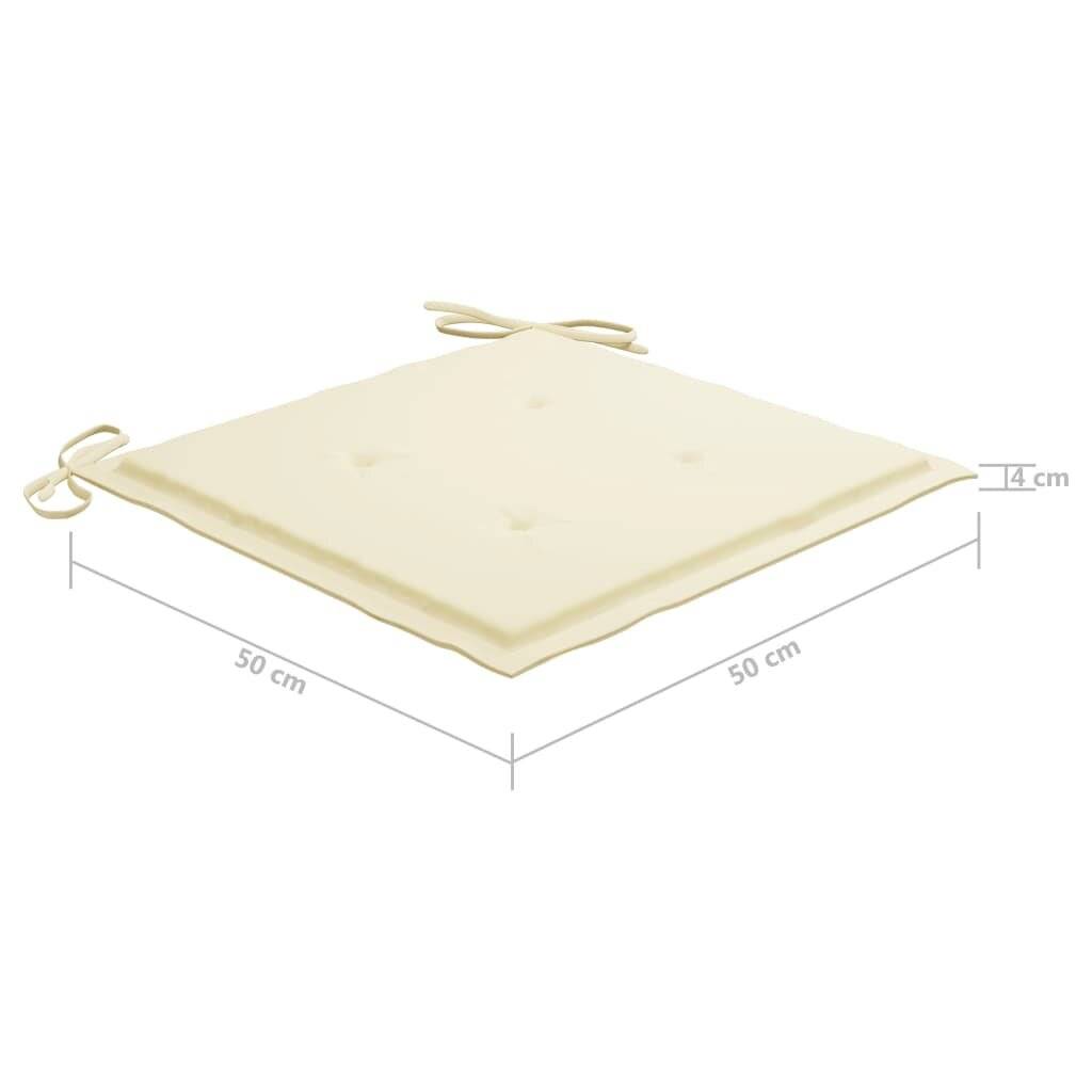 Gartenstuhl-Sitzkissen 6 Stk. Creme 50x50x4 cm Stoff-5