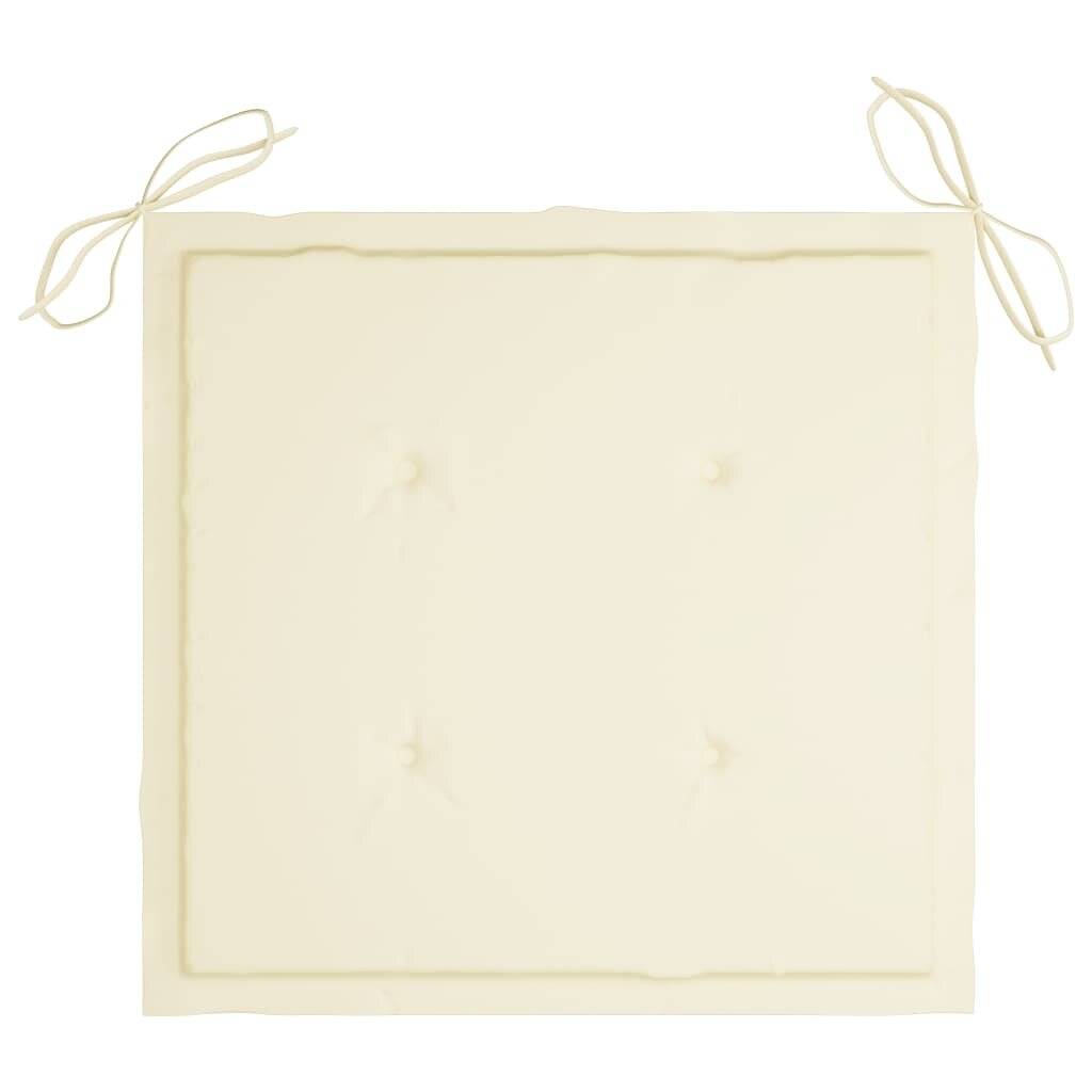 Gartenstuhl-Sitzkissen 6 Stk. Creme 50x50x4 cm Stoff-1