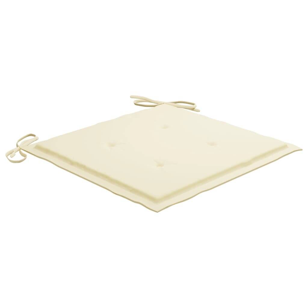 Gartenstuhl-Sitzkissen 6 Stk. Creme 50x50x4 cm Stoff-2