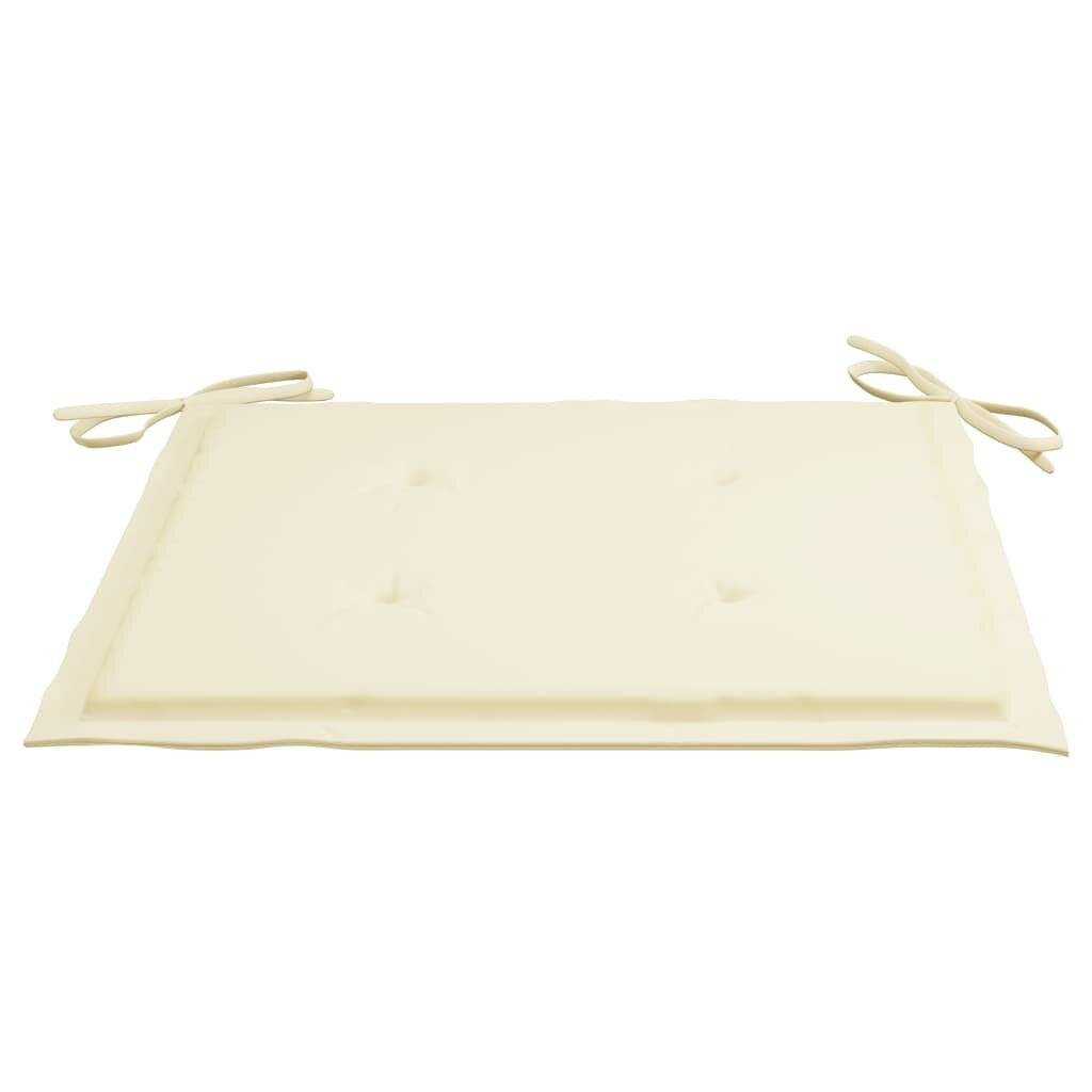 Gartenstuhl-Sitzkissen 6 Stk. Creme 50x50x4 cm Stoff-3