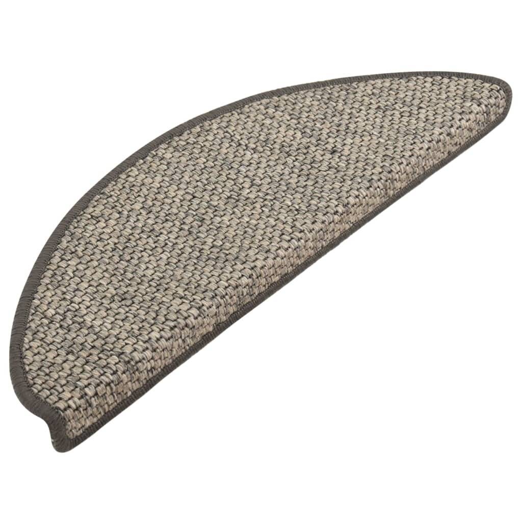 Treppenmatten Selbstklebend Sisal-Optik 15 Stk. 65x25cm Silbern-1