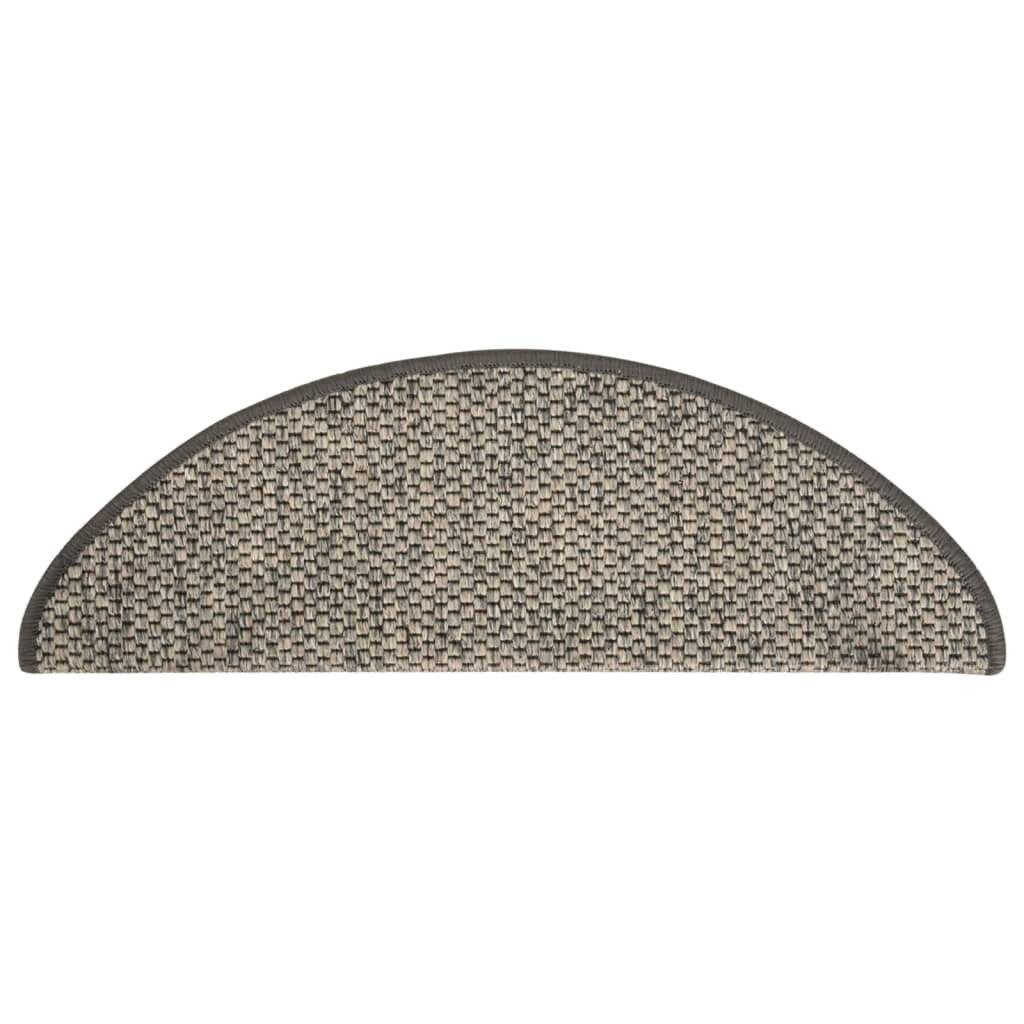 Treppenmatten Selbstklebend Sisal-Optik 15 Stk. 65x25cm Silbern-2