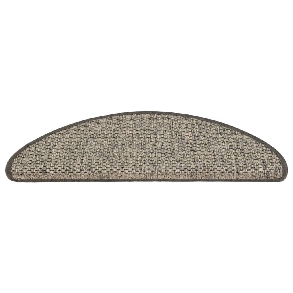 Treppenmatten Selbstklebend Sisal-Optik 15 Stk. 65x25cm Silbern-3