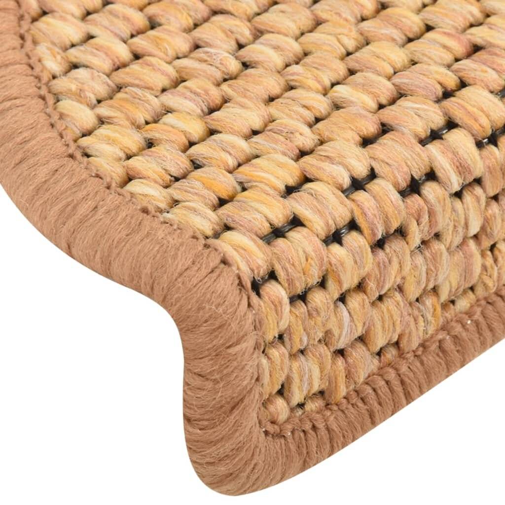 Treppenmatten Selbstklebend Sisal-Optik 15 Stk. 65x25 cm Orange-5