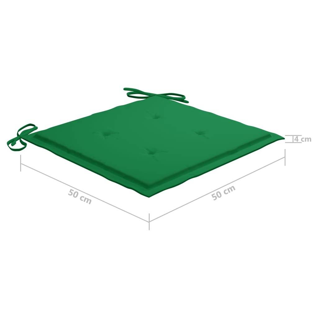Gartenstuhl-Sitzkissen 4 Stk. Grün 50x50x4 cm Stoff-5