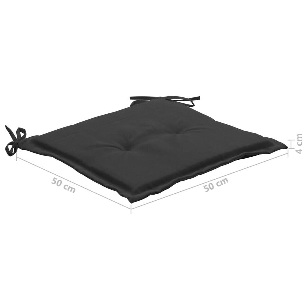 Gartenstuhl-Sitzkissen 6 Stk. Schwarz 50x50x4 cm Stoff-6