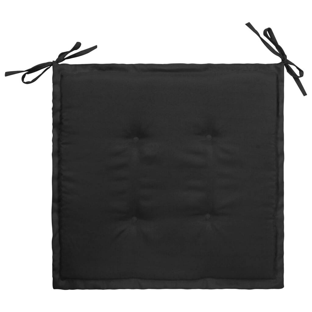 Gartenstuhl-Sitzkissen 6 Stk. Schwarz 50x50x4 cm Stoff-3