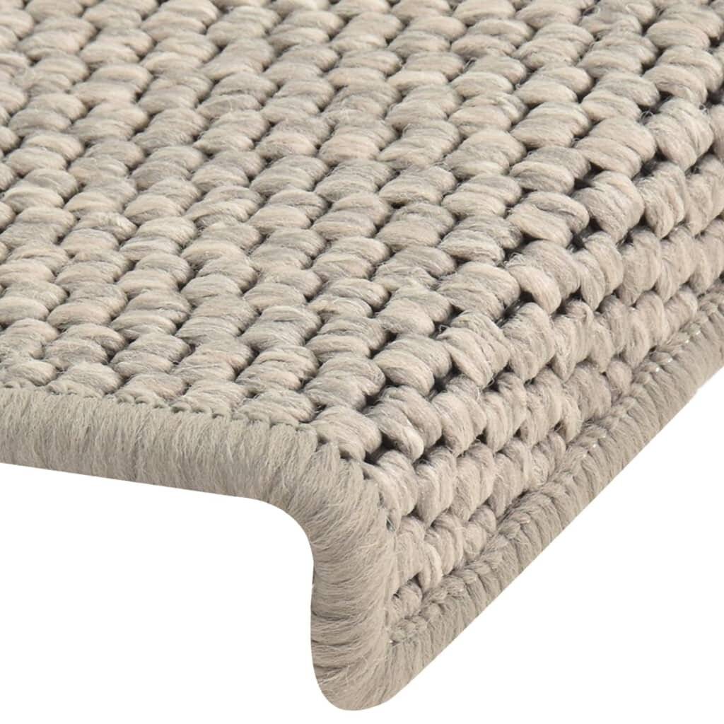 Treppenmatten Selbstklebend Sisal-Optik 15 Stk. 65x25cm Silbern-5