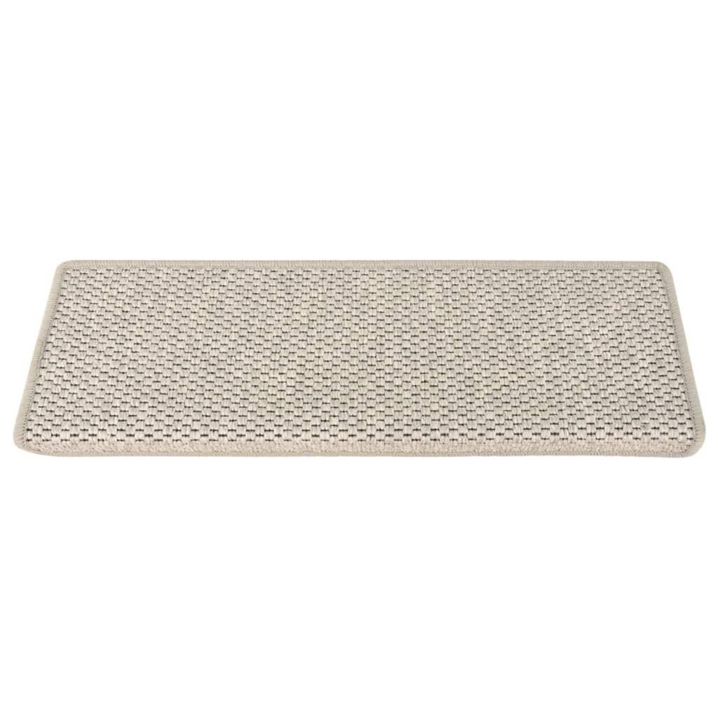 Treppenmatten Selbstklebend Sisal-Optik 15 Stk. 65x25cm Silbern-2