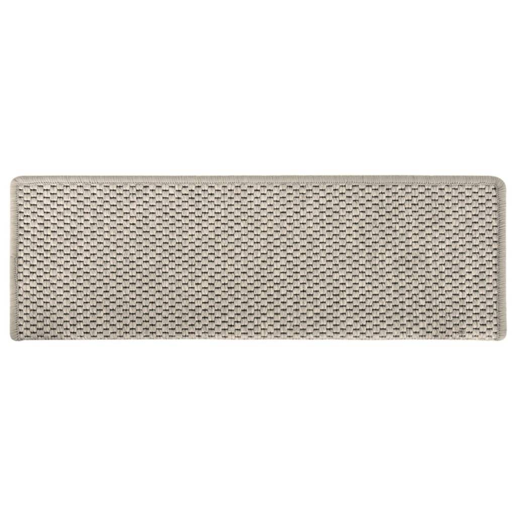 Treppenmatten Selbstklebend Sisal-Optik 15 Stk. 65x25cm Silbern-3