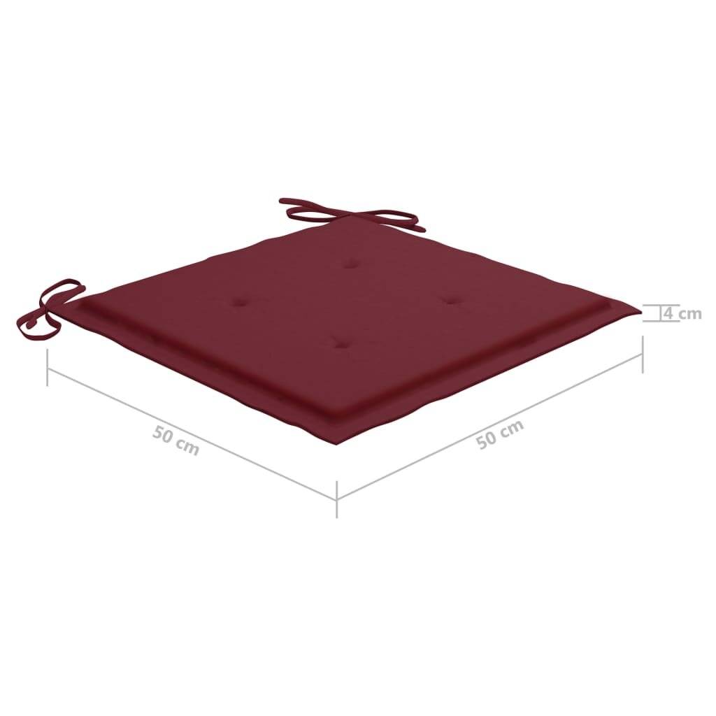 Gartenstuhl-Sitzkissen 4 Stk. Weinrot 50x50x4 cm Stoff-5