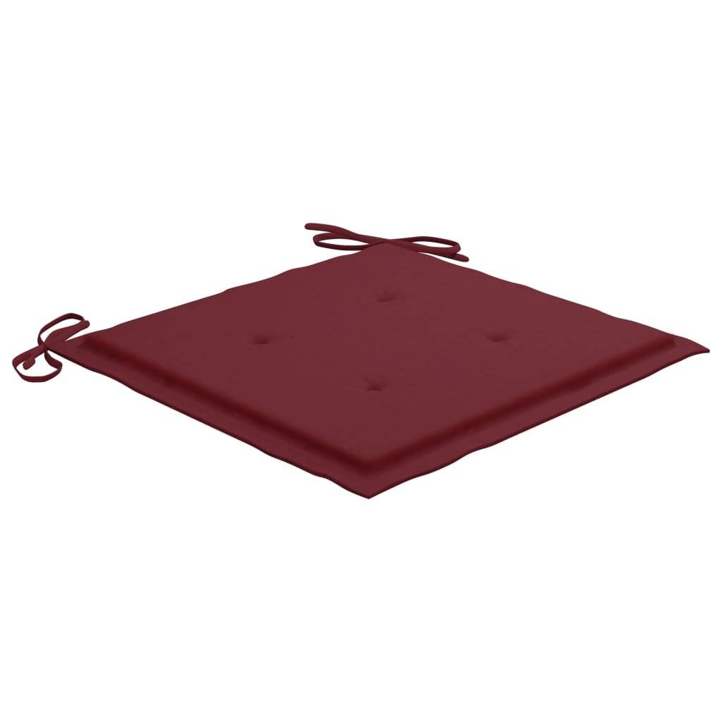 Gartenstuhl-Sitzkissen 4 Stk. Weinrot 50x50x4 cm Stoff-2
