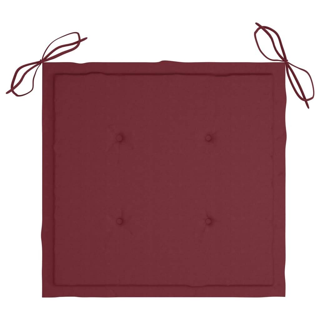 Gartenstuhl-Sitzkissen 4 Stk. Weinrot 50x50x4 cm Stoff-4
