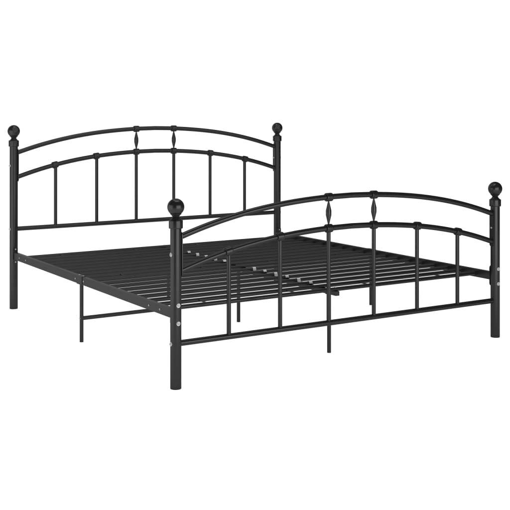 Bettgestell Schwarz Metall 160x200 cm-1