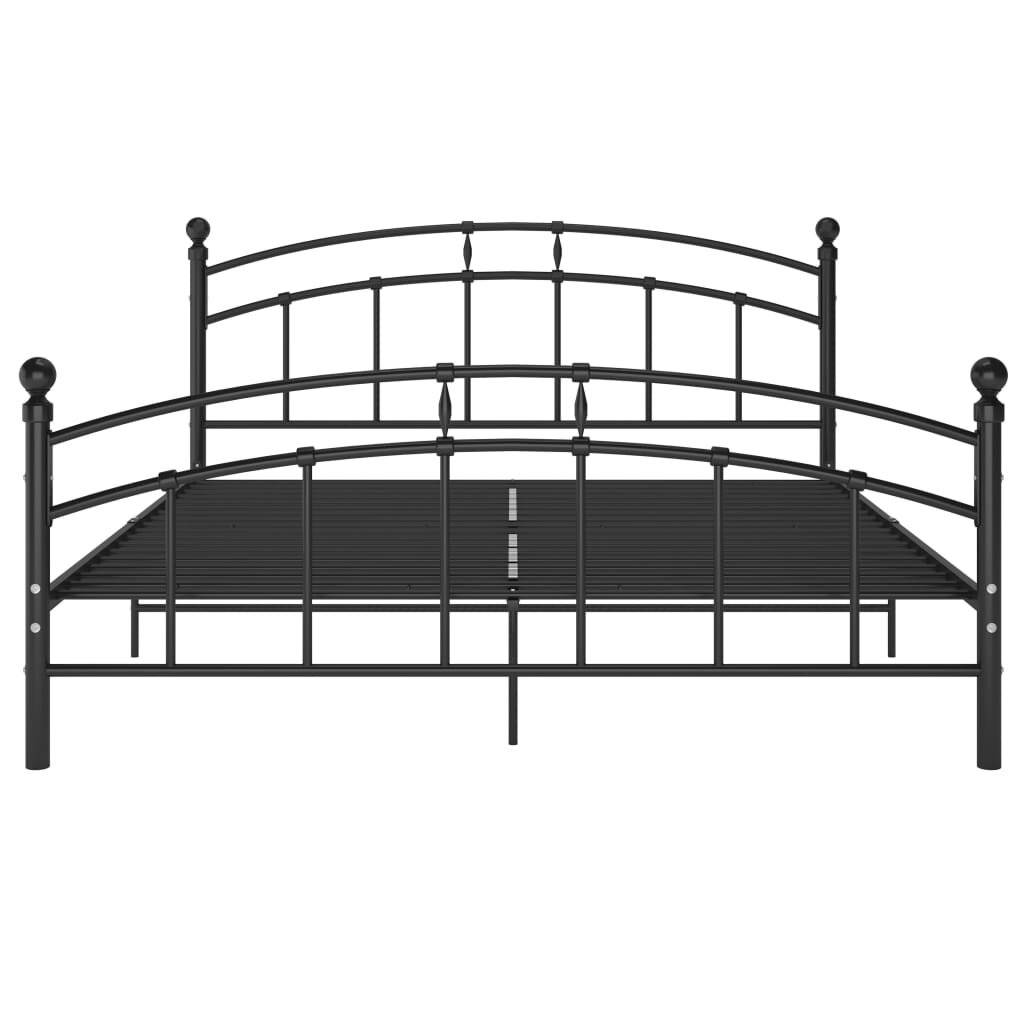 Bettgestell Schwarz Metall 160x200 cm-2