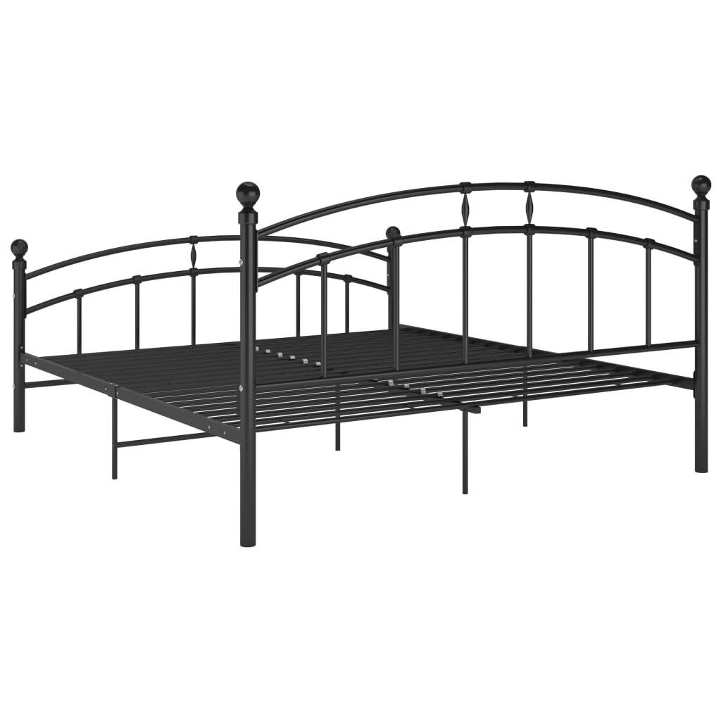 Bettgestell Schwarz Metall 160x200 cm-4