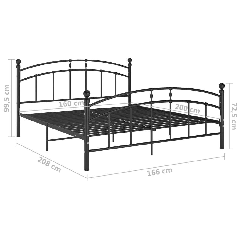 Bettgestell Schwarz Metall 160x200 cm-6