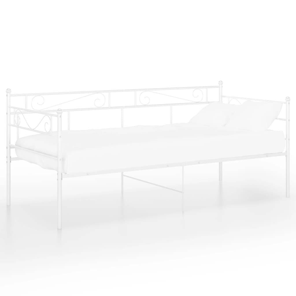 Schlafsofa Bettgestell Weiß Metall 90x200 cm-0