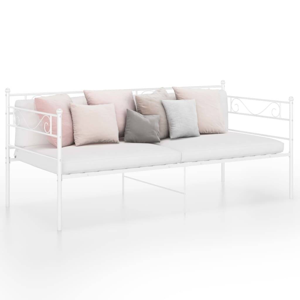 Schlafsofa Bettgestell Weiß Metall 90x200 cm-1