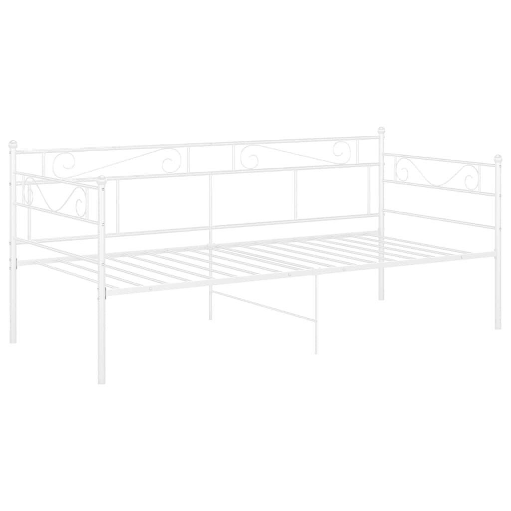 Schlafsofa Bettgestell Weiß Metall 90x200 cm-2